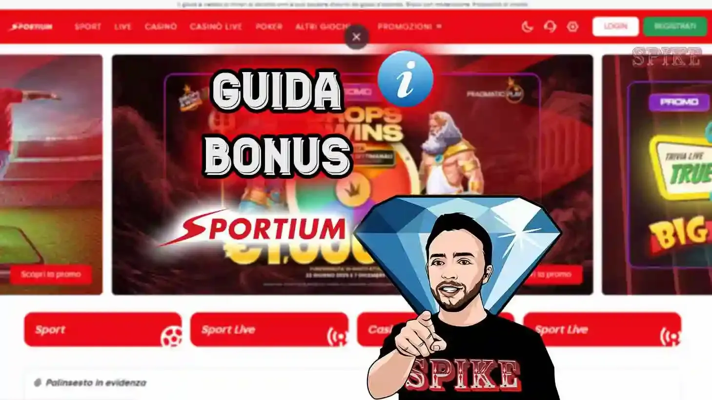 Schermata della pagina di login e bonus di Sportium casino su dispositivi diversi